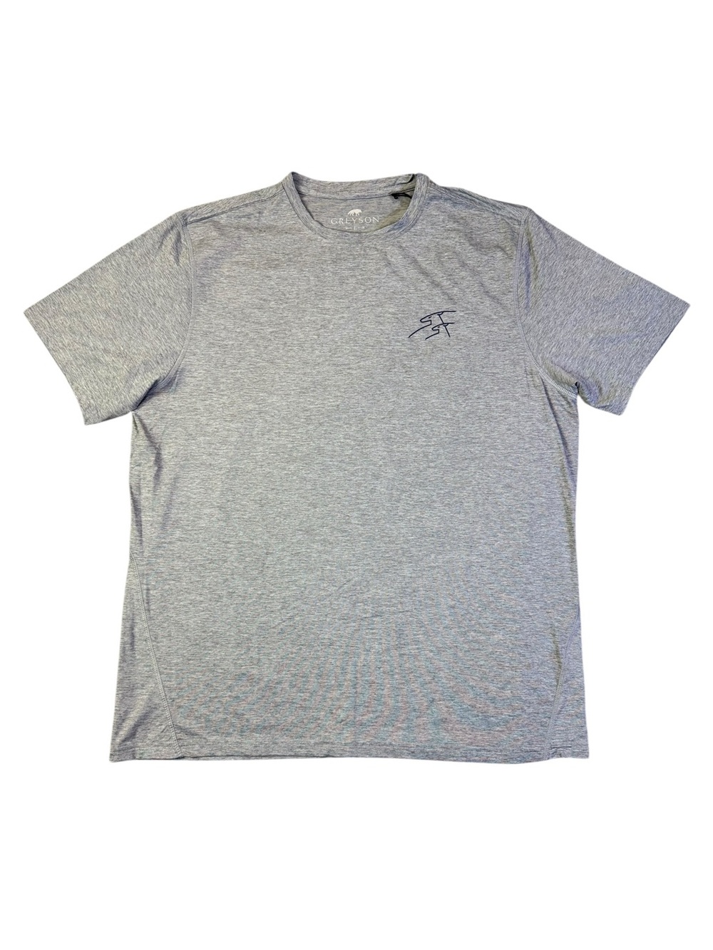 Greyson Sport Brrr Shirt Stretch Performance Short Sleeve Large Mens Grey Golf